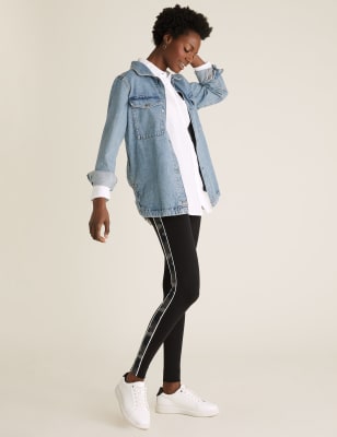 

Womens M&S Collection Leggings mit hohem Bund, Camouflagemuster und Seitenstreifen - Black Mix, Black Mix