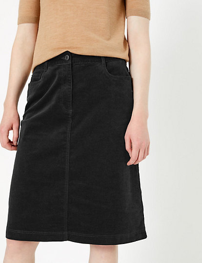 Cotton Rich A-Line Skirt