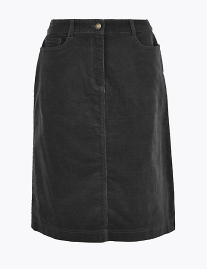 Cotton Rich A-Line Skirt