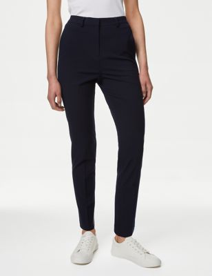 Slim Fit Ankle Grazer Trousers with Stretch