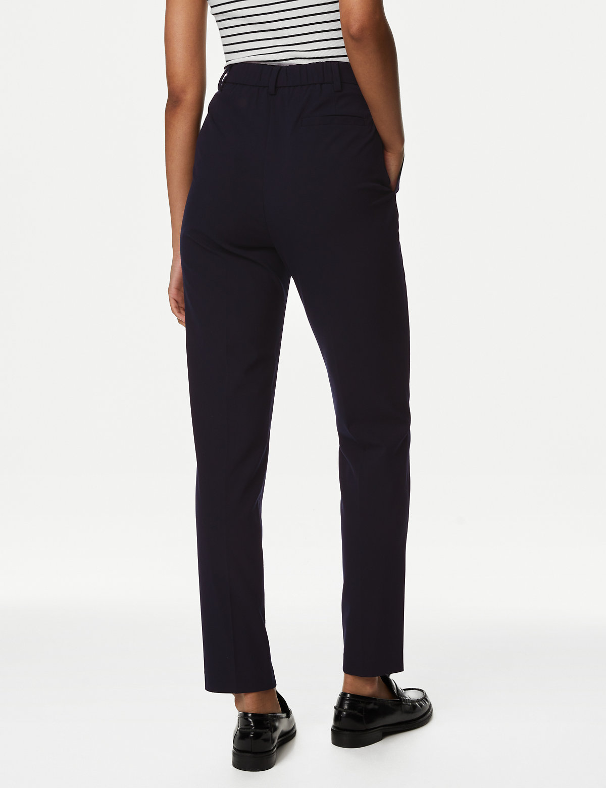Slim Fit Ankle Grazer Trousers with Stretch