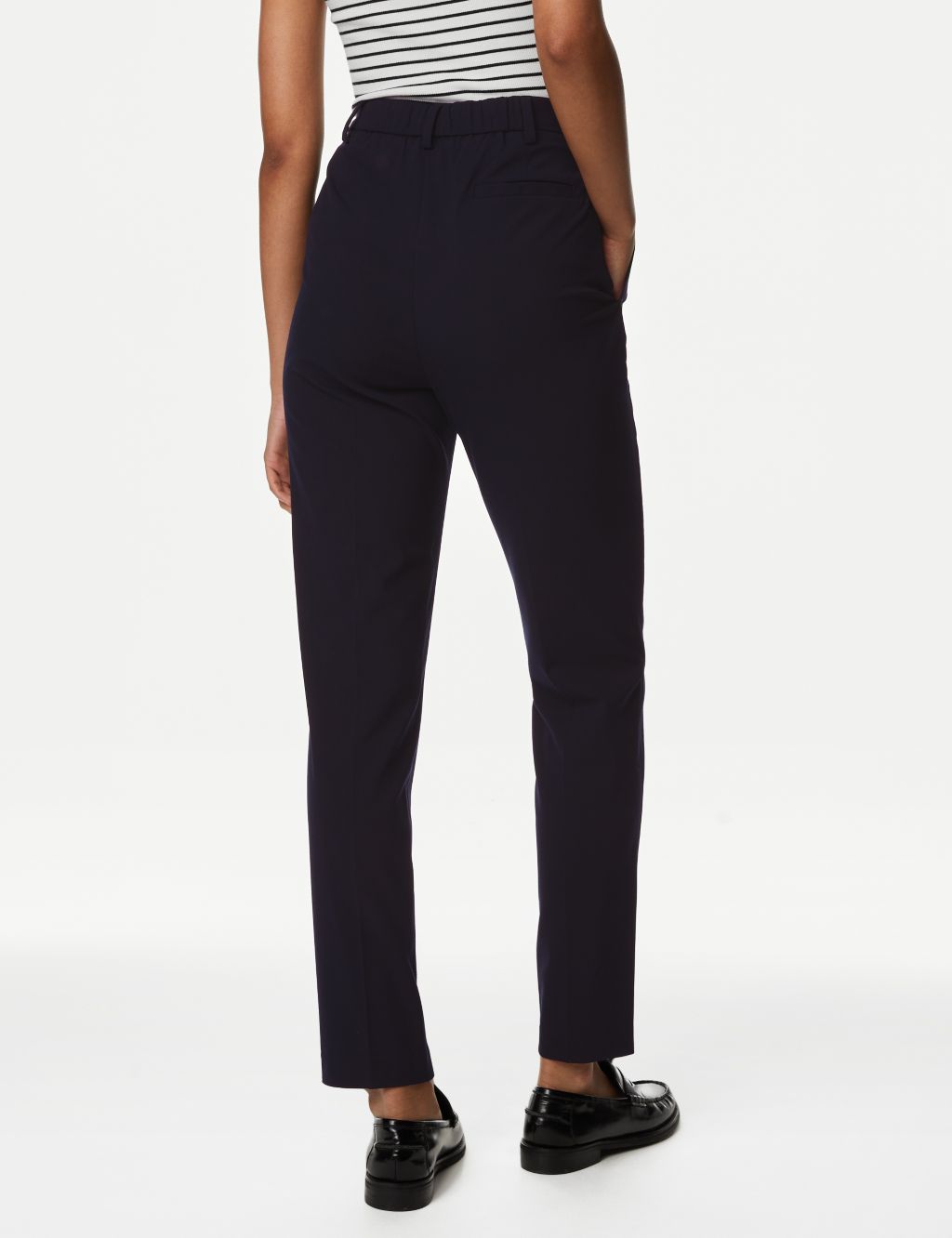 Slim Fit Ankle Grazer Trousers with Stretch image 4