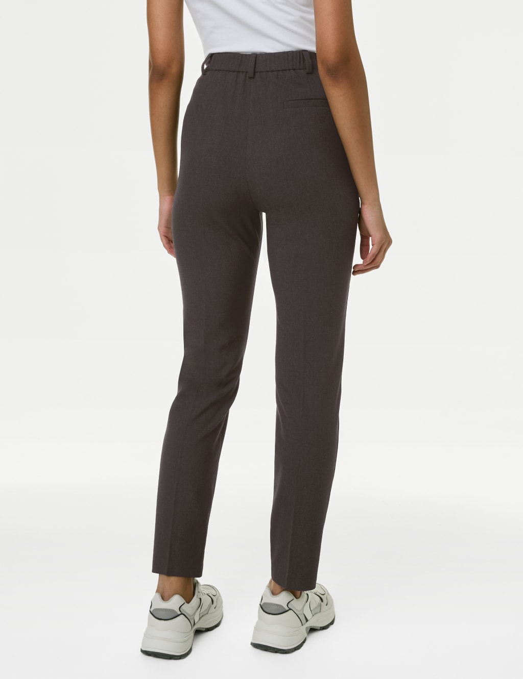 Slim Fit Ankle Grazer Trousers with Stretch image 4