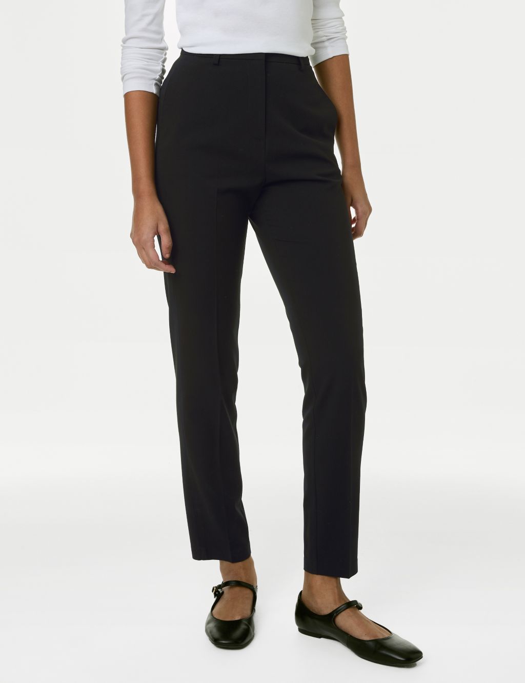 Slim Fit Ankle Grazer Trousers with Stretch image 2