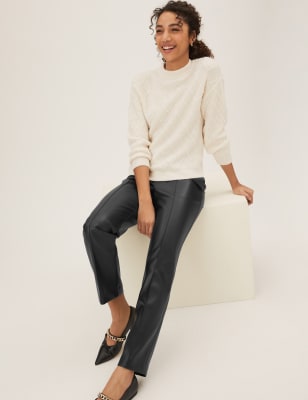 M&s faux hot sale leather trousers