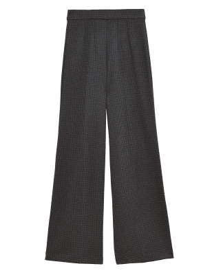 

Womens M&S Collection Jersey-Hose mit weitem Bein und Hahnentrittmuster - Charcoal Mix, Charcoal Mix