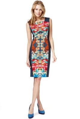 Cotton Rich Colour Block Bali Print Dress | M&S