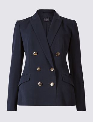 Double Breasted Gold Button Jacket | M&S Collection | M&S