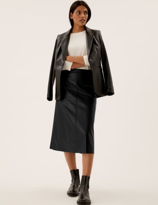 Black leather skirt marks hotsell and spencer