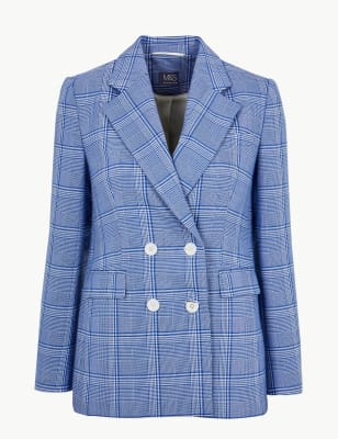 Checked Double Breasted Blazer | M&S Collection | M&S