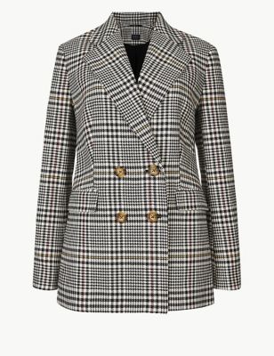 Checked Double Breasted Blazer | M&S Collection | M&S