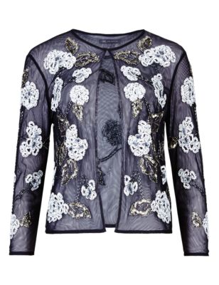 Bead & Sequin Embellished Floral Jacket | M&S Collection | M&S