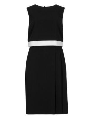 Double Layer Pleated Shift Dress | M&S Collection | M&S