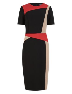 Angled Colour Block Shift Dress | M&S Collection | M&S