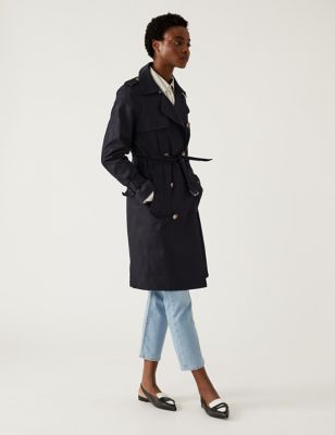 Double Breasted Trench Coat with Recycled Polyester