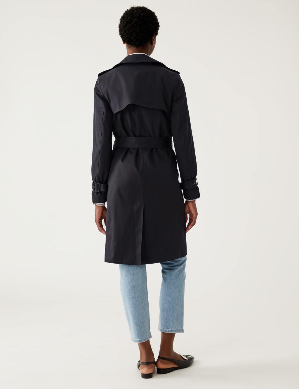Double Breasted Trench Coat with Recycled Polyester image 4