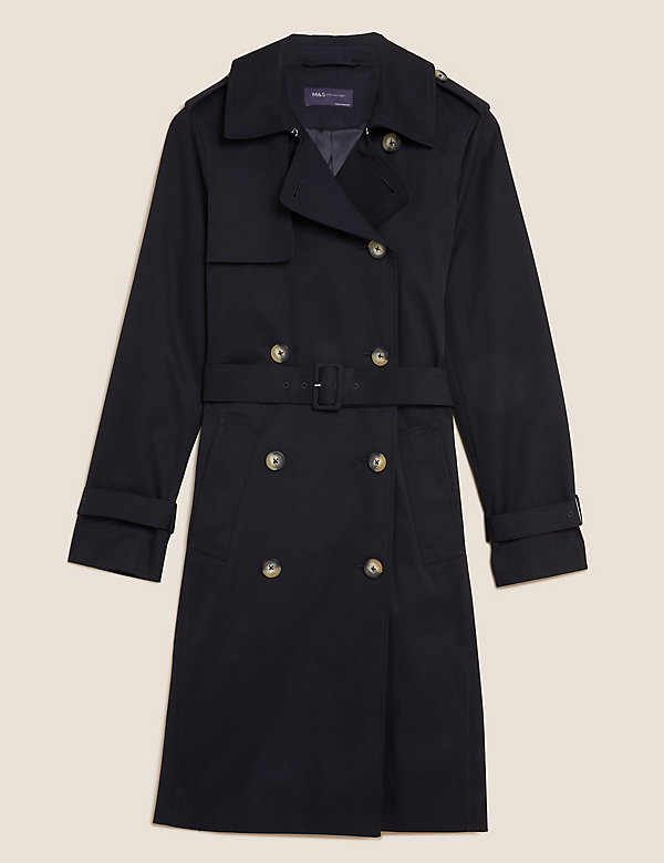 Double Breasted Trench Coat with Recycled Polyester - JP