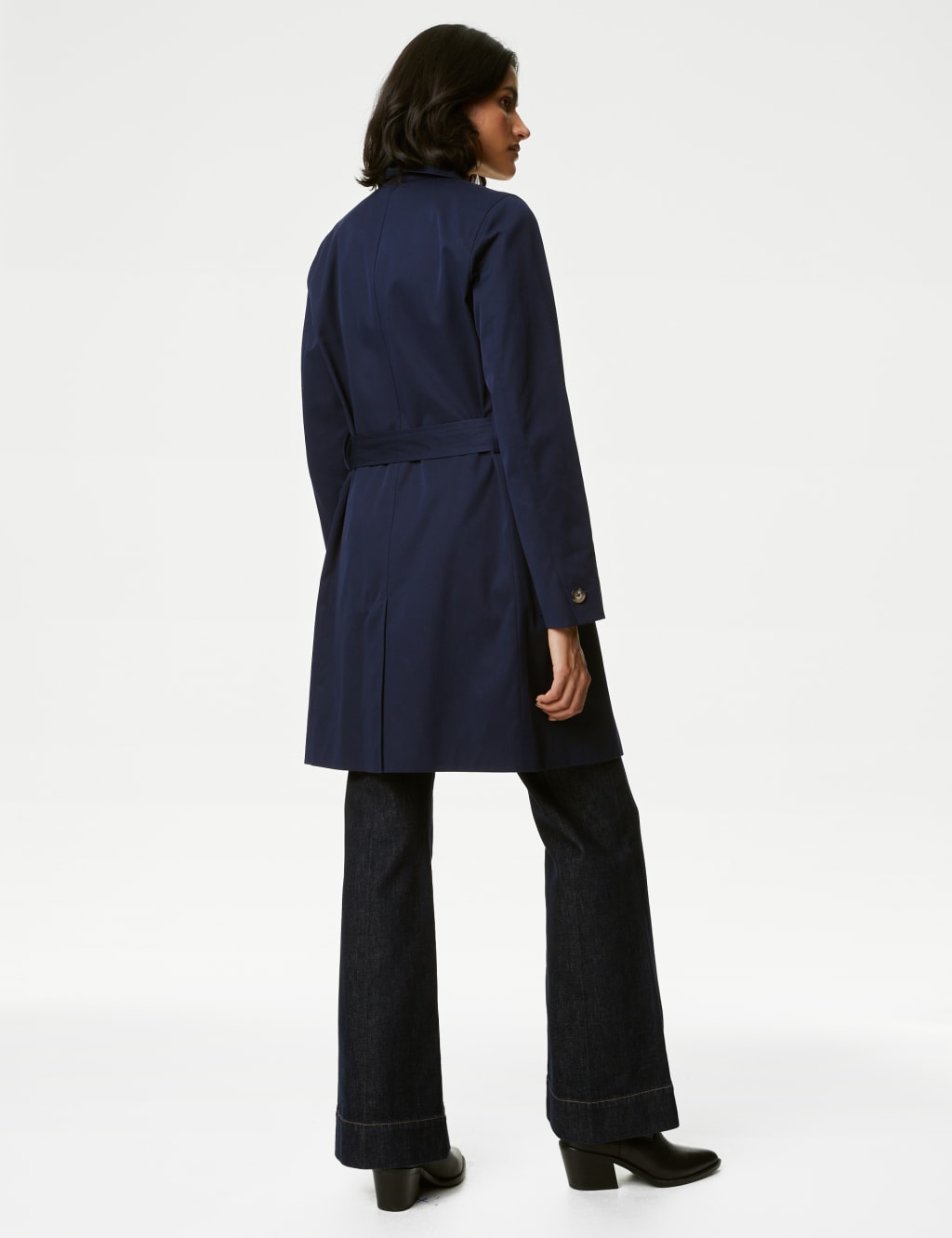 Cotton Blend Belted Trench Coat image 4