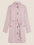 Cotton Blend Belted Trench Coat