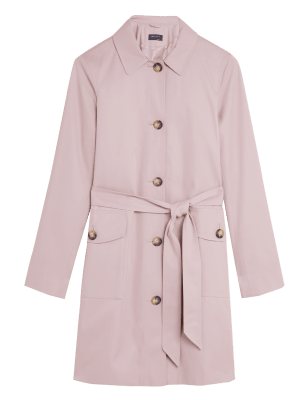 

Womens M&S Collection Cotton Blend Belted Trench Coat - Dusted Pink, Dusted Pink