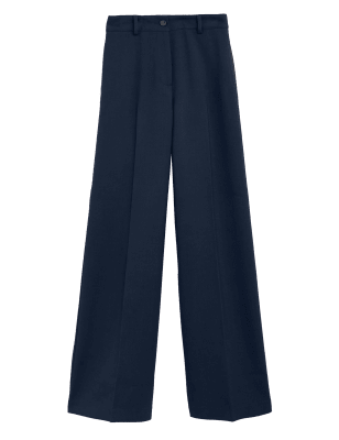 

Womens M&S Collection Wide Leg Trousers - Navy, Navy