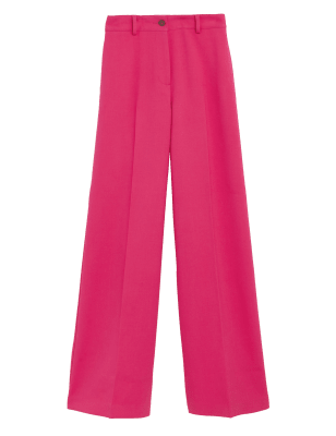 

Womens M&S Collection Wide Leg Trousers - Fuchsia, Fuchsia