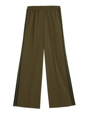 

M&S Collection Pantalón de pata ancha con raya lateralWomens - Dark Khaki, Dark Khaki