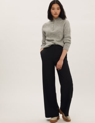 High Waisted Wide Leg Trousers