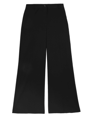 

Womens M&S Collection High Waisted Wide Leg Trousers - Black, Black