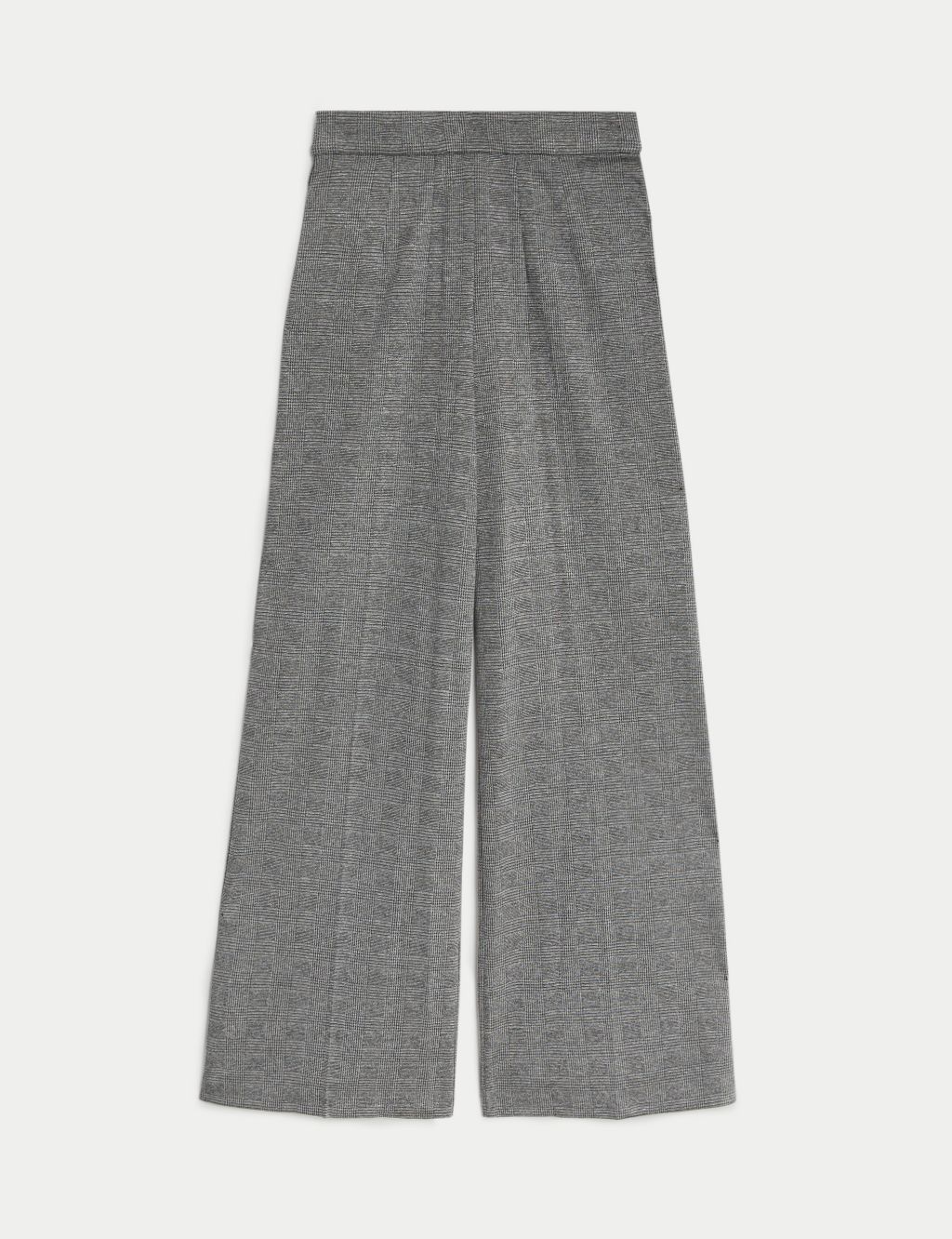 Jersey Checked Wide Leg Trousers image 2