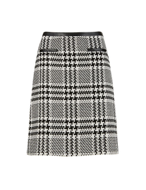 Prince of Wales Checked Mini Skirt with Wool | M&S Collection | M&S
