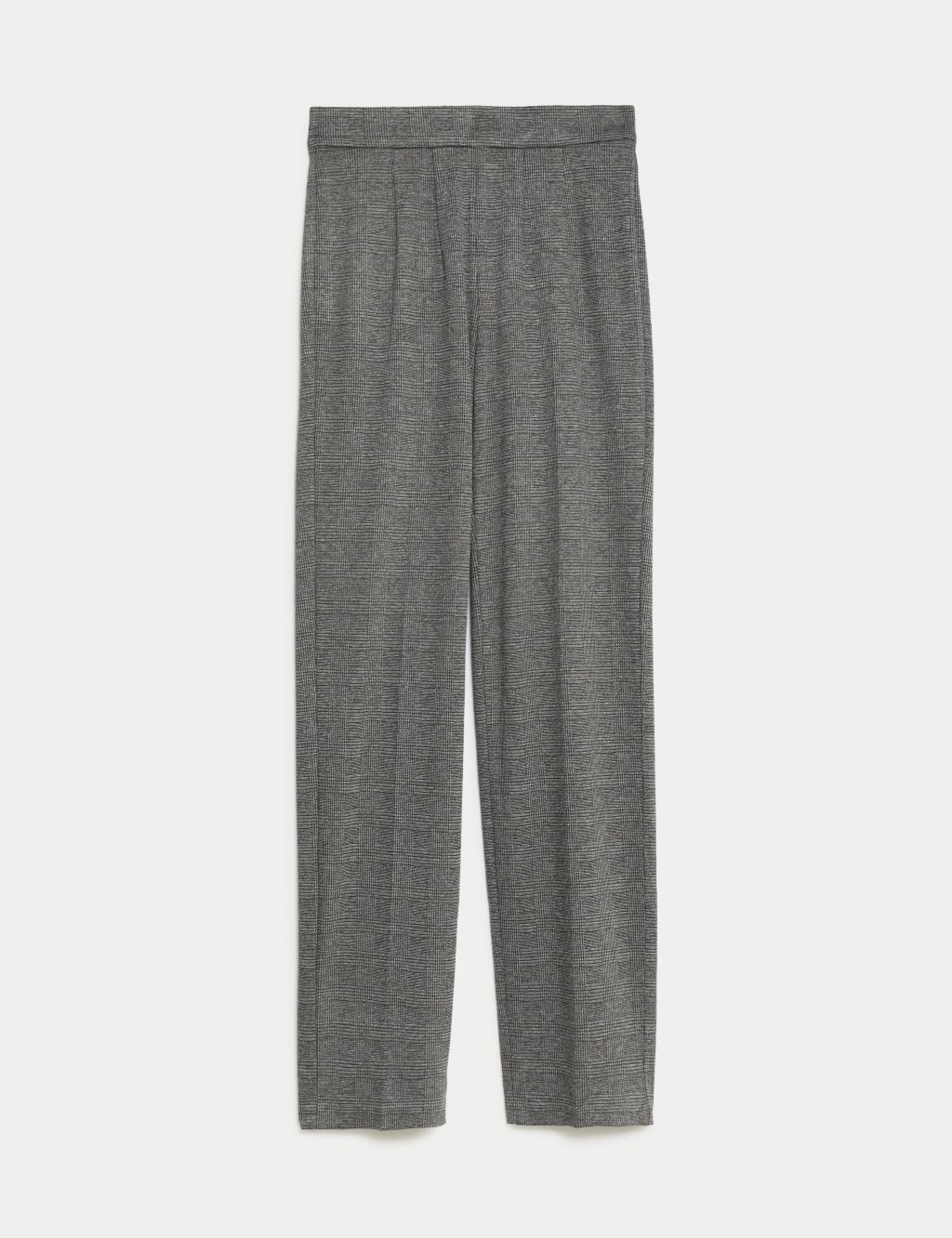 Jersey Checked Straight Leg Trousers image 2