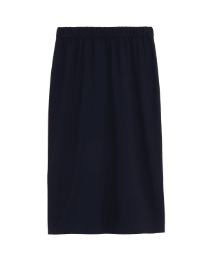 

Womens M&S Collection Side Split Midi Pencil Skirt - Navy, Navy