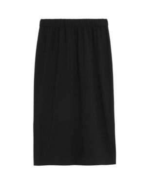 Womens M&S Collection Side Split Midi Pencil Skirt - Black