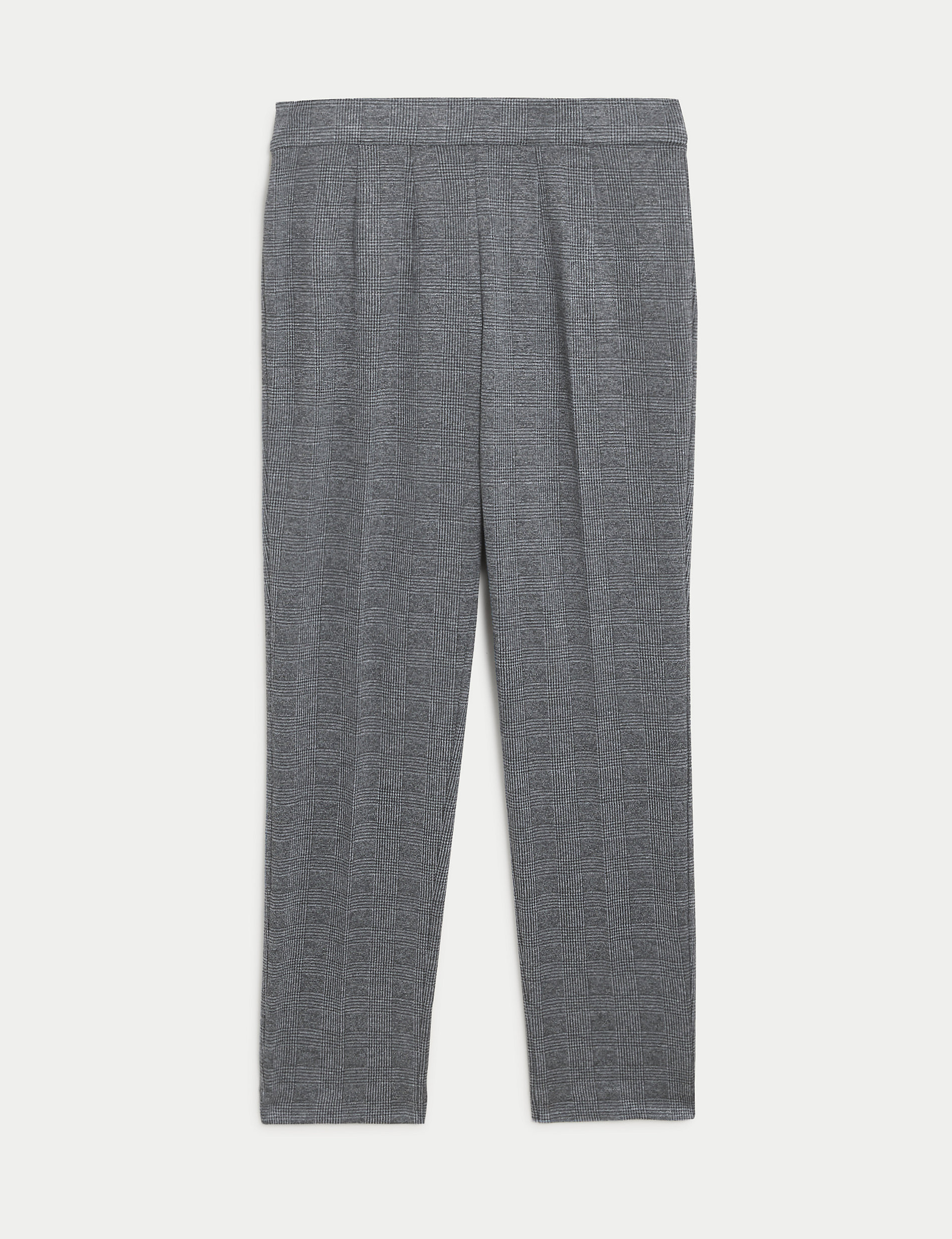 Jersey Checked Slim Fit Trousers