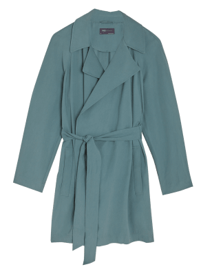 

Womens M&S Collection Trenchcoat mit Gürtel - Smokey Green, Smokey Green