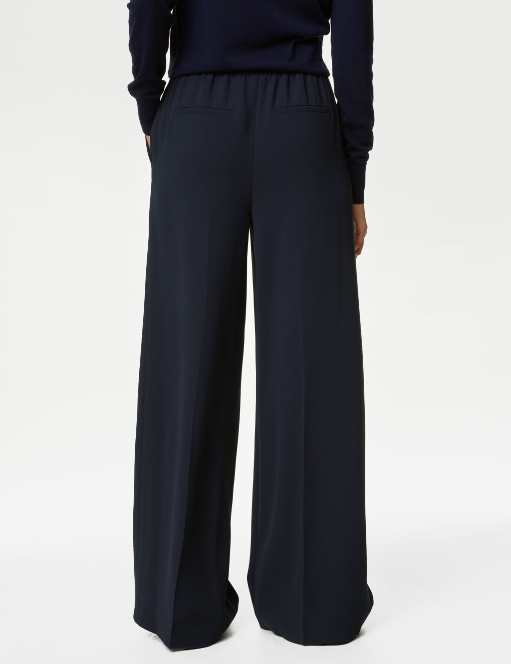Crepe Drawstring Wide Leg Trousers image 4