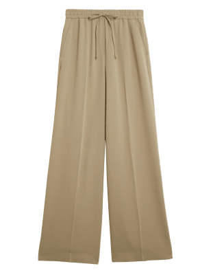 

Womens M&S Collection Crepe Drawstring Wide Leg Trousers - Spice, Spice