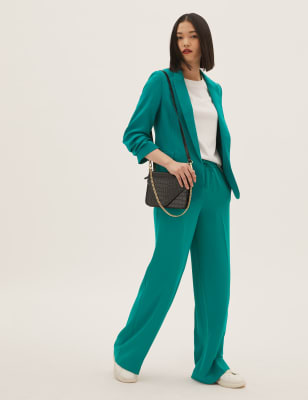 Crepe Drawstring Wide Leg Trousers, M&S Collection