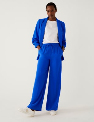 Cobalt blue wide outlet leg trousers