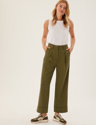 Straight leg 2025 ankle grazer trousers