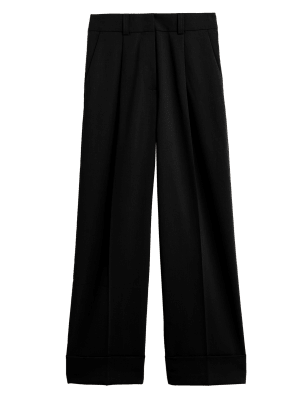 

Womens M&S Collection Straight Leg Ankle Grazer Trousers - Black, Black