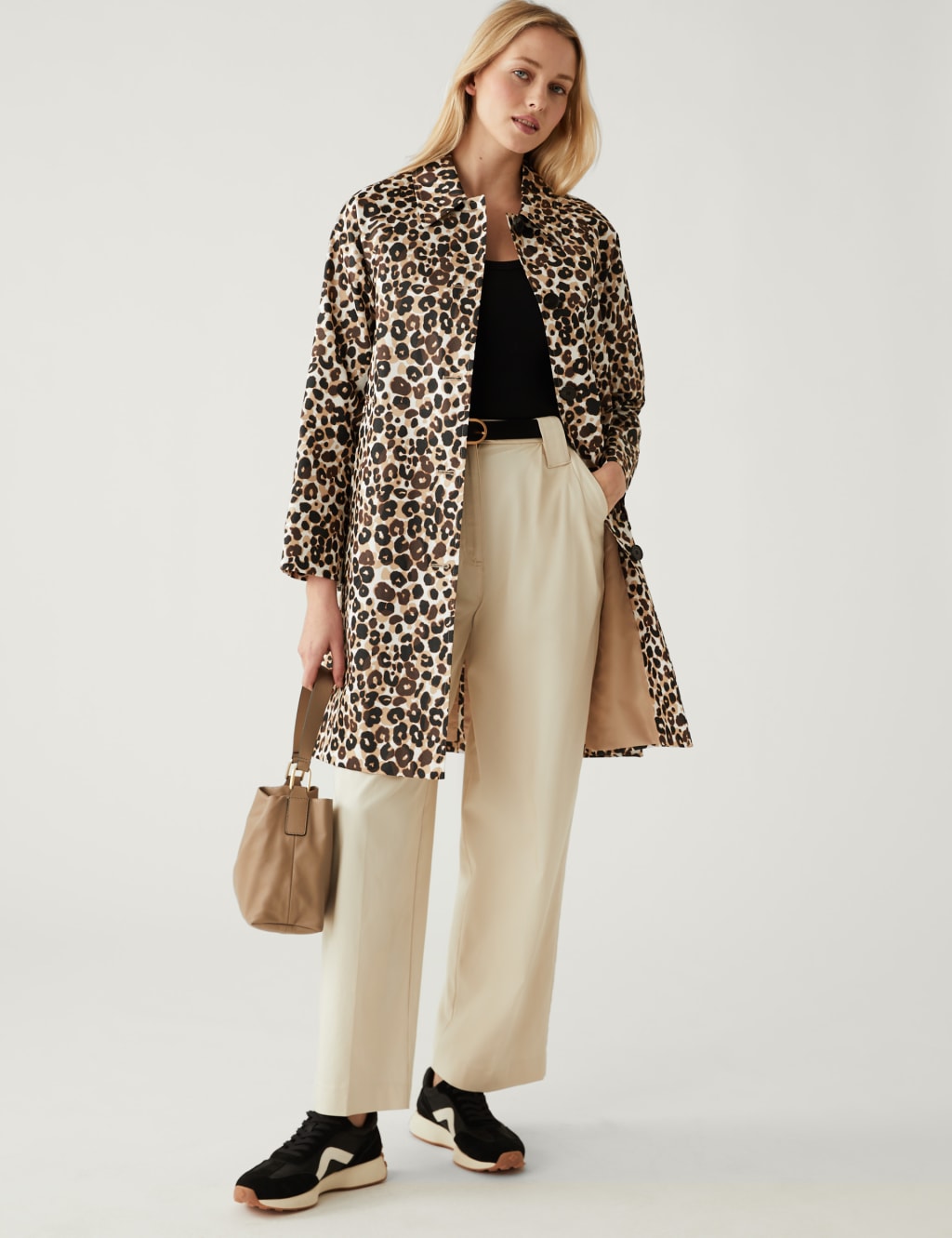 Cotton Rich Animal Print Longline Car Coat image 2