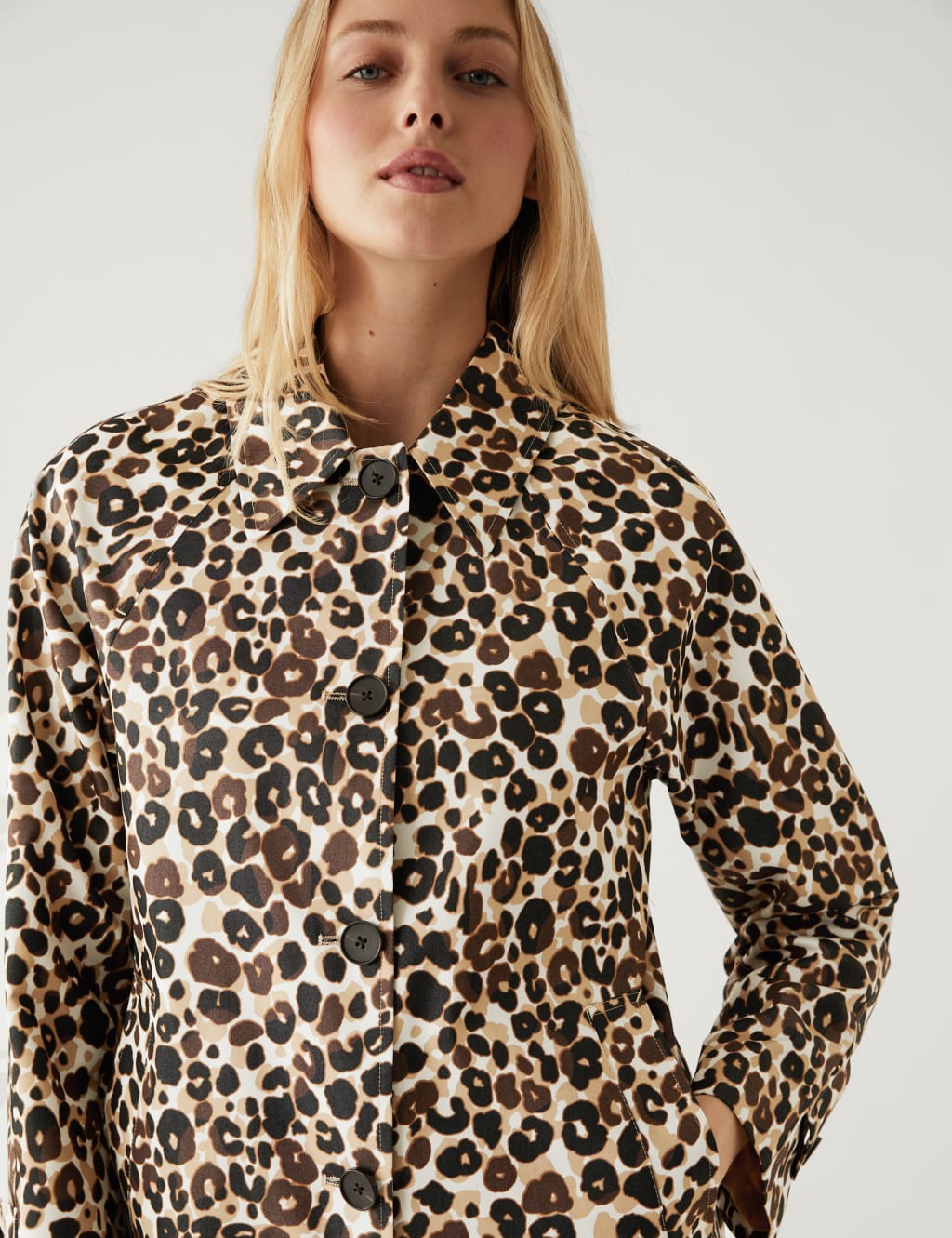 Cotton Rich Animal Print Longline Car Coat image 3
