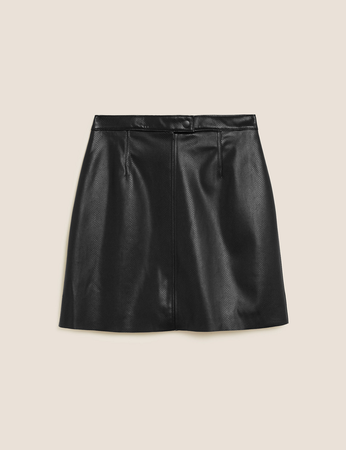 Faux Leather Embossed Mini Skirt