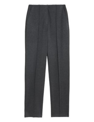 

Womens M&S Collection Jersey Twill Straight Leg Trousers - Grey Marl, Grey Marl