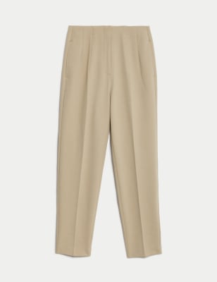 Cotton Rich Balloon Tapered Trousers, M&S Collection