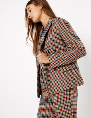 Checked Double Breasted Blazer