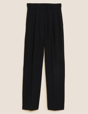 Woven Pleated Ankle Grazer Trousers