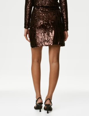 Sequin Mini A-Line Skirt